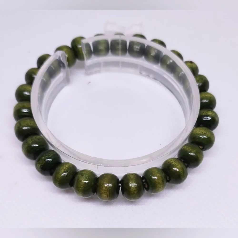 Men's Bracelet Beaded Beads Green New f67